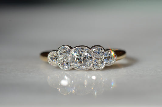 Sensational Antique Diamond Cluster Band