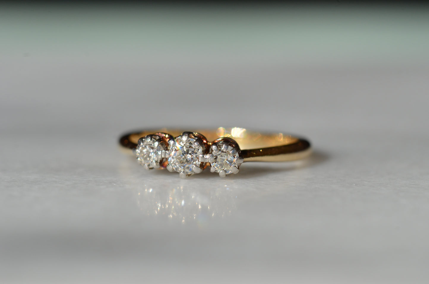 Bright Antique Diamond Trilogy Ring