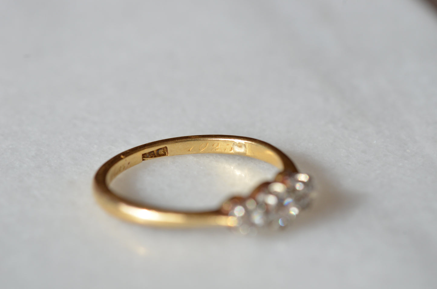 Bright Antique Diamond Trilogy Ring