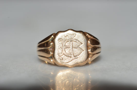 Classic Antique BJ/JB Signet Ring