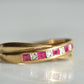 Vibrant Vintage Ruby and Diamond Crossover Band