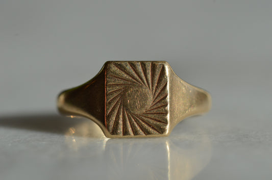 Shimmering Vintage Engraved Signet