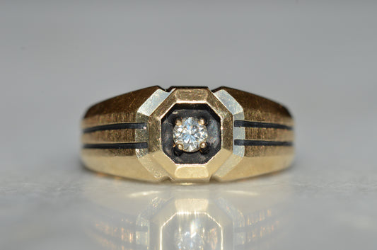 Striking Vintage Geometric Diamond Ring