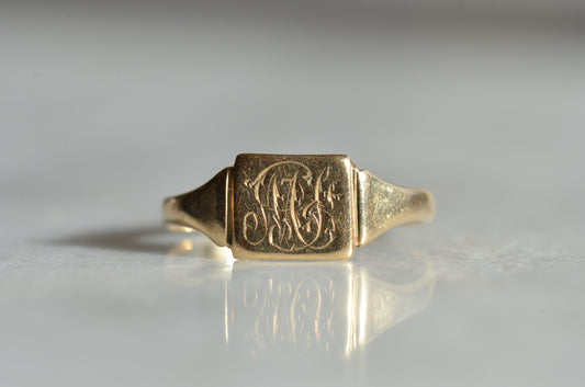 Paired Vintage Signet Ring MF