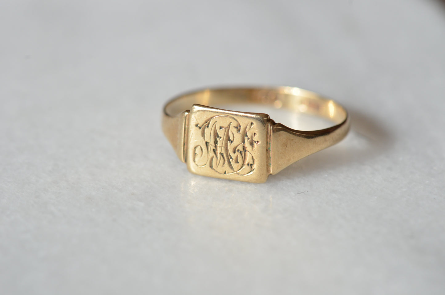 Paired Vintage Signet Ring MF