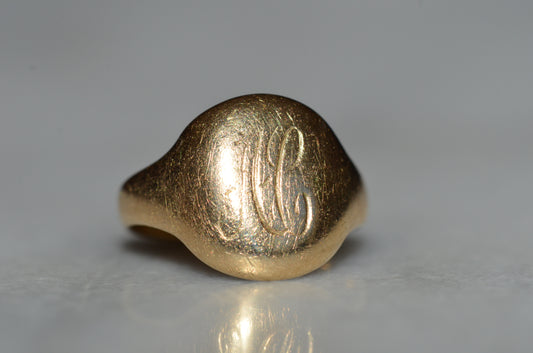 Smooth Antique Signet Ring AC